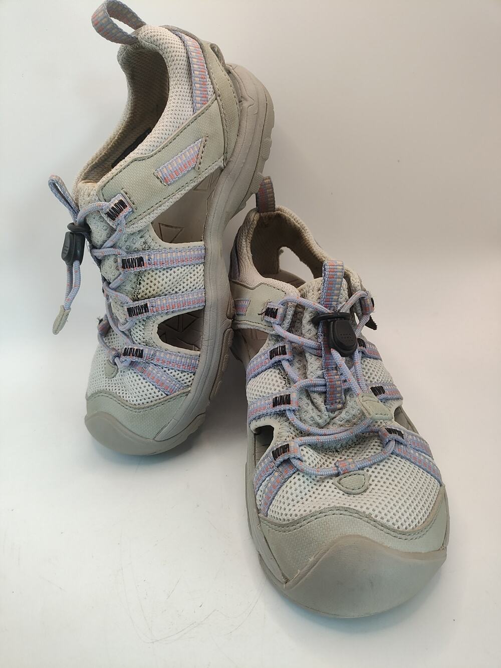Girls Teva Kids Lavender Manatee Size 1 Gray Close Toed Outdoor Shoes Youth